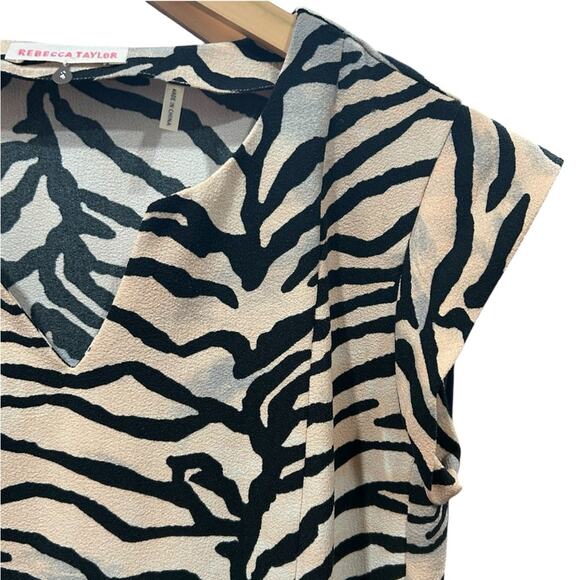 Rebacca Taylor Tiger Print Shift Dress Womens Size 2 - Picture 2 of 7